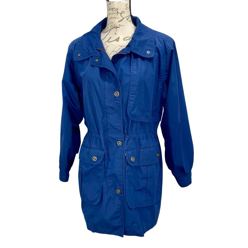 Vintage 90s Women's Pacific Trail Blue Windbreaker Rain Jacket Full Zip - Small